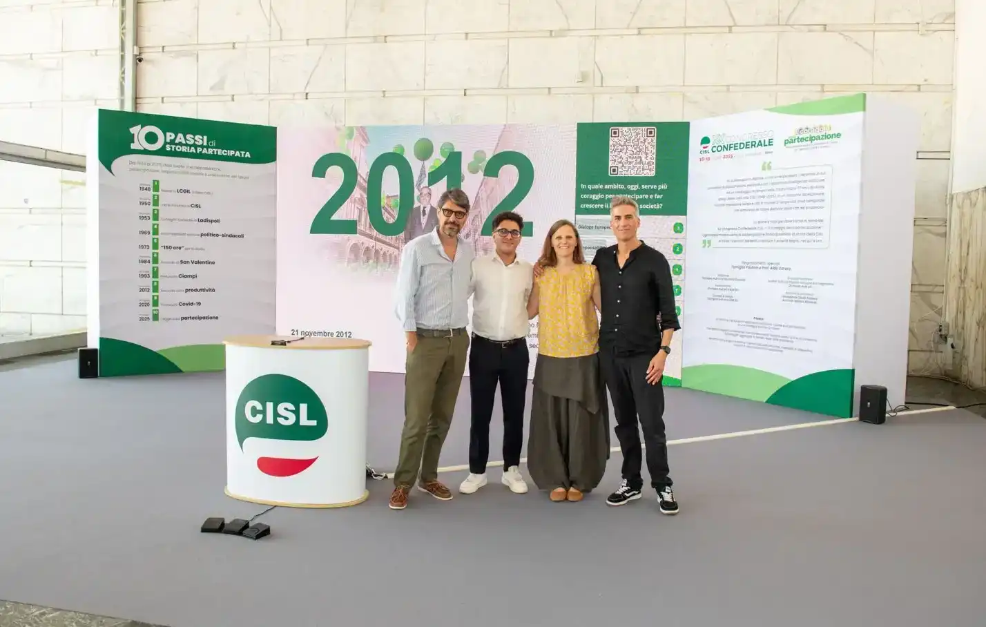 Stand interattivo e team di sviluppo